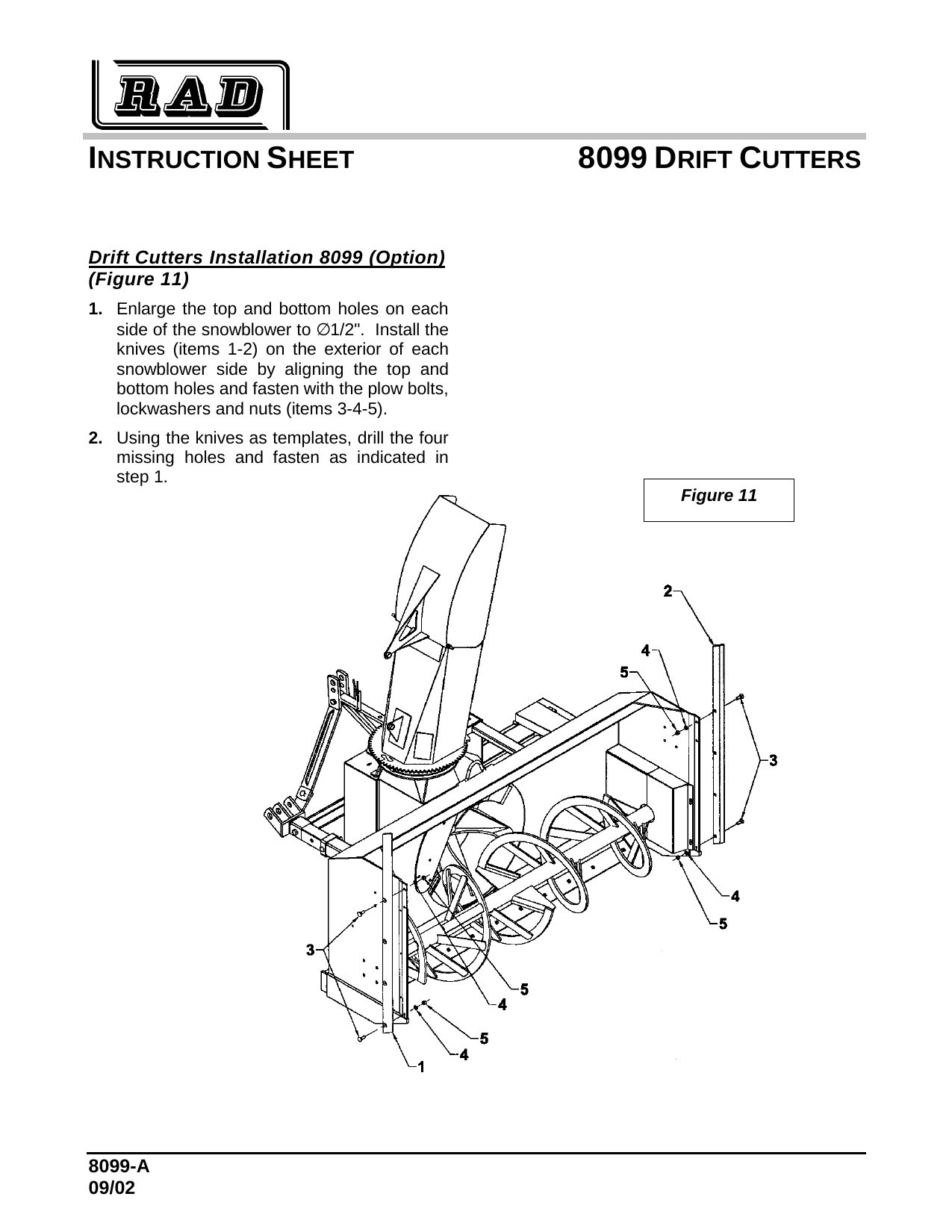 8099  Couteaux vert. souffleuse