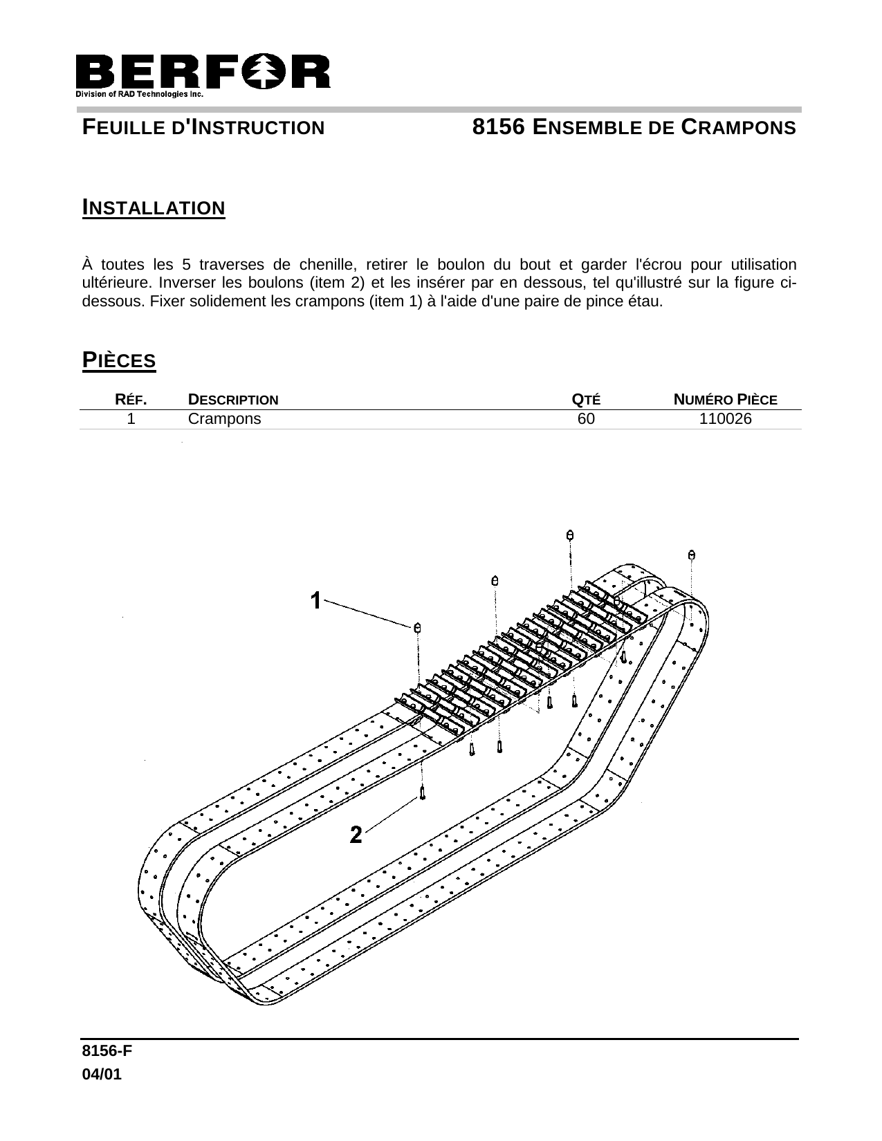 8156  Crampons Chenille Ft-2000