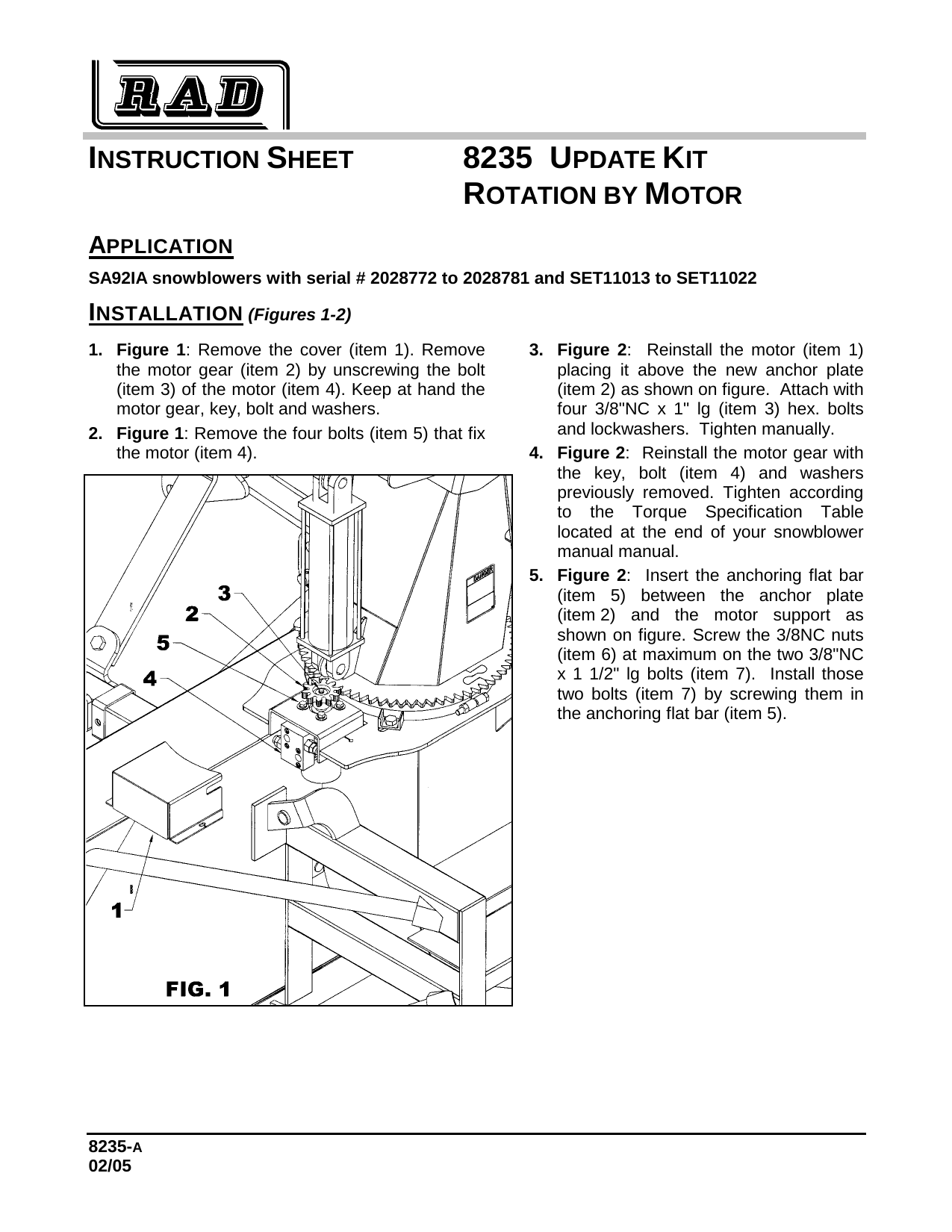 8235  Mise à jour SA92IA