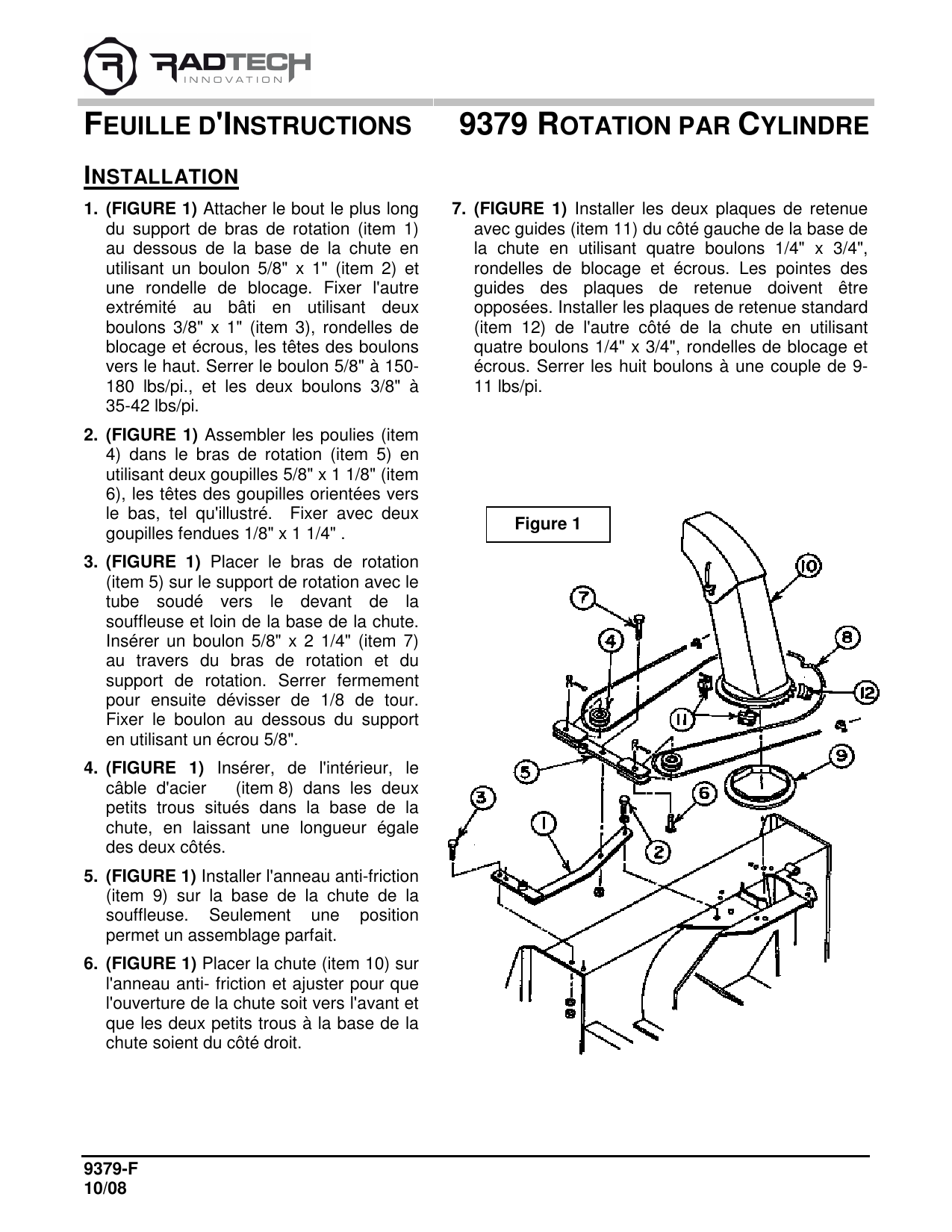 9379  Rotation Hydr. par cylindre